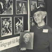 Alice Griffith with photo of Elizabeth Ashe